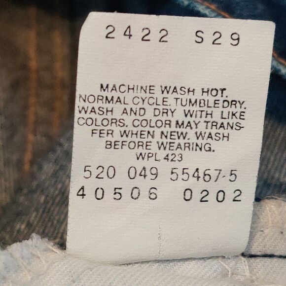 Vintage 80s Levi’s 505 Denim Jeans Mens 27x29 Orange Tab USA Made Dark Wash Rare - Picture 8 of 15